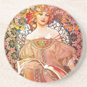 Posavasos Alphonse Mucha Daydream Floral Vintage Art Nouveau