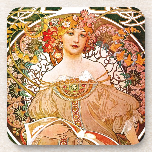 Posavasos Alphonse Mucha Dreaming (Reverie) (Frente)