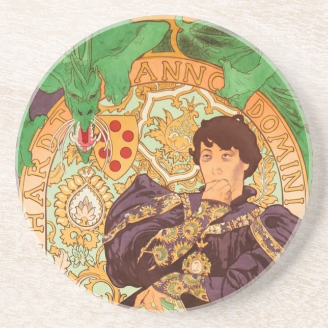 Posavasos Alphonse Mucha Prince y Dragon (Frente)