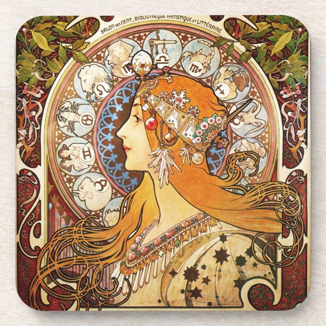 Posavasos Alphonse Mucha Zodiac (Frente)