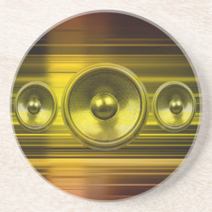Posavasos Altavoces de música con rachas de oro