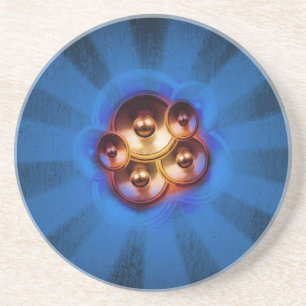 Posavasos Altavoces musicales y explosión de sol azul