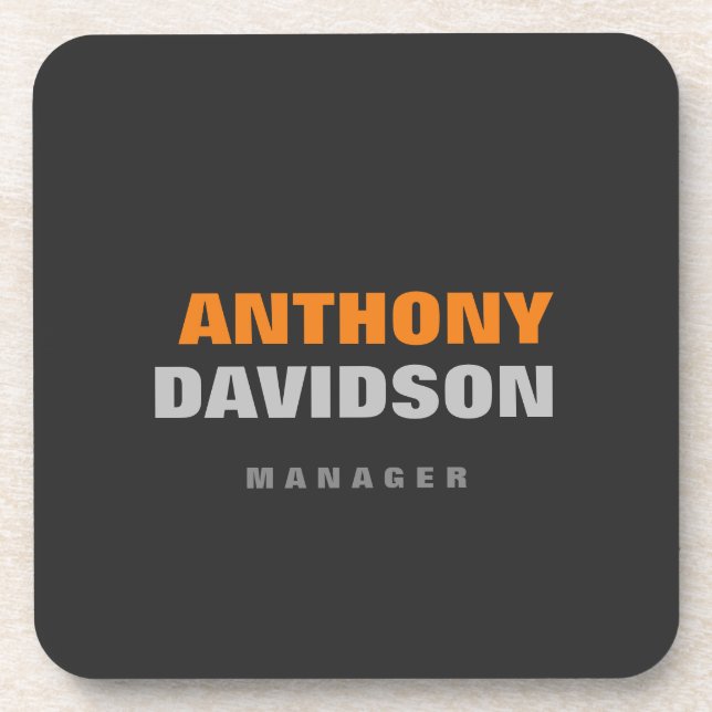 Posavasos Alternativo Tamaño Perfecto Naranja Gris Texto neg (Frente)