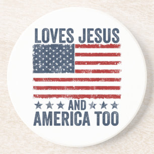 Posavasos Ama a Jesús y a Estados Unidos a Dios Cristiano 4
