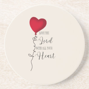Posavasos Ama al Señor & Globo del Corazón