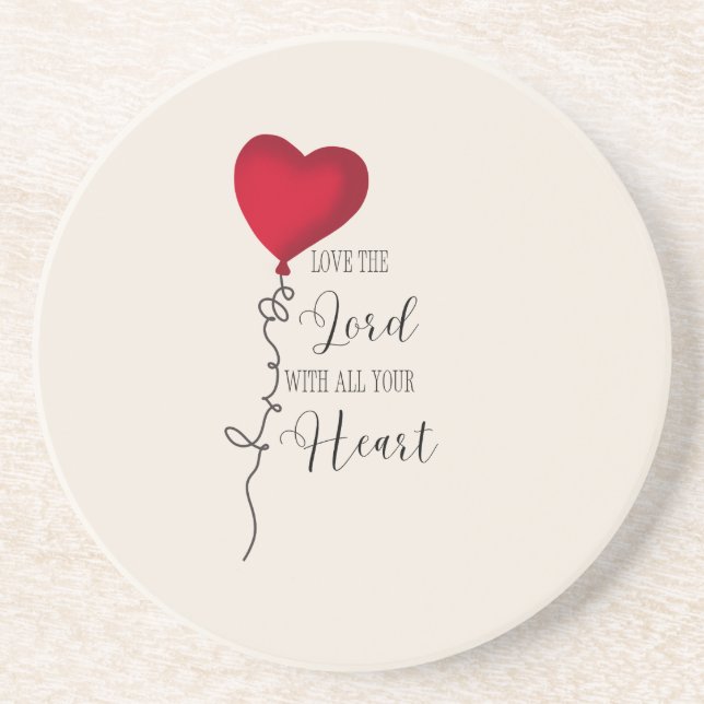 Posavasos Ama al Señor  & Globo del Corazón (Frente)