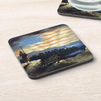 Posavasos Amanecer Celestial de la Bandera Americana en el C