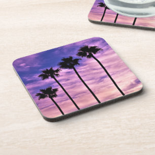 Posavasos Amanecer del árbol de palmas de California