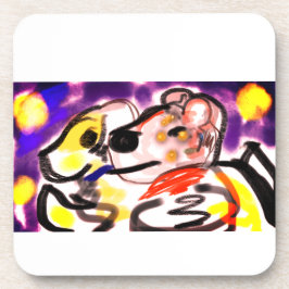 Posavasos Amante de los perros por la noche