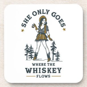 Posavasos Amante Divertida de Whisky Vaquera Occidental Vint