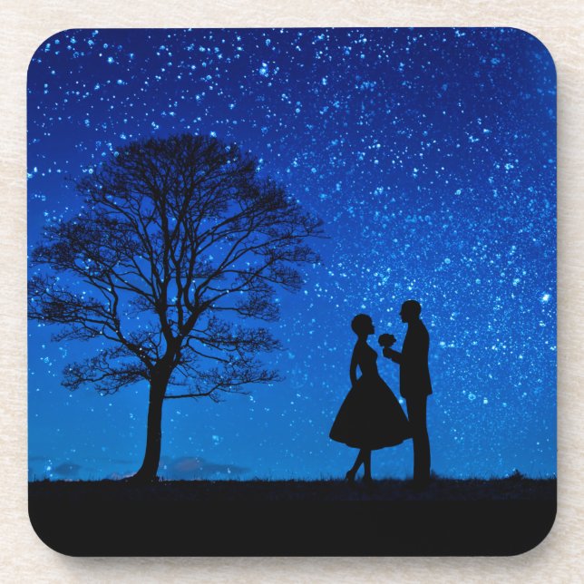Posavasos Amantes bajo una luna llena         (Frente)