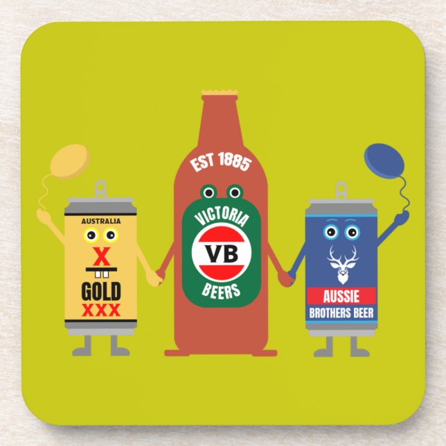 Posavasos Amantes de la cerveza de Australia y bebedores (Frente)