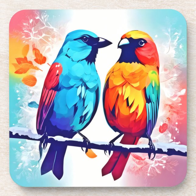 Posavasos Amantes de las aves tropicales (Frente)