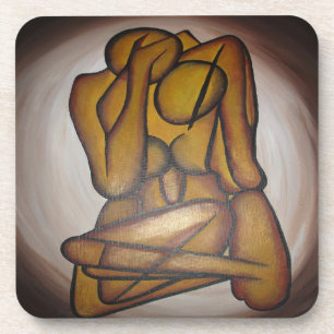 Posavasos Amantes Del Arte Contemporáneo En Ochre Y Brow