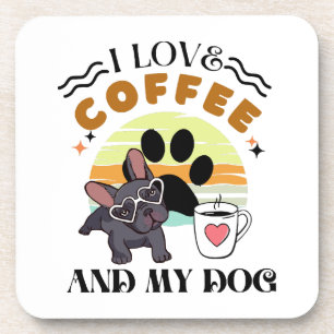 Posavasos Amantes del Café - Me encanta el café y mi perro