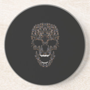 Posavasos amantes del disfraz de halloween con cráneo de pe