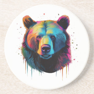 Posavasos Amantes del oso pardo arte pop Gran oso pardo