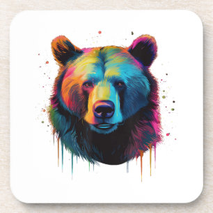 Posavasos Amantes del oso pardo arte pop Gran oso pardo