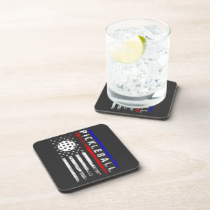 Posavasos Amantes del Pickleball Bandera Americana 4 de Juli
