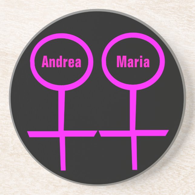 Posavasos Amantes lesbianas de Personalizable (Frente)