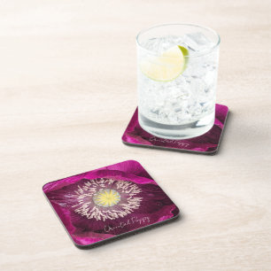 Posavasos Amapola Oriental Floral Rosa Oscuro