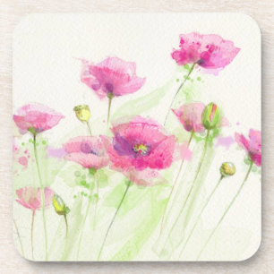 Posavasos Amapolas pintadas 3 de la acuarela