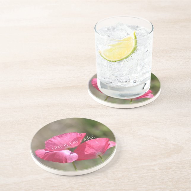 Posavasos Amapolas rosadas   (Lado)