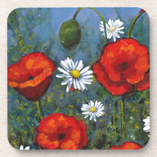 Posavasos Amapolas y margaritas: Arte floral, flores