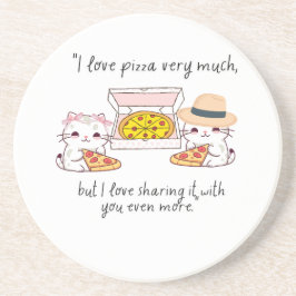 POSAVASOS AMAR MUCHO A PIZZA, GATOS