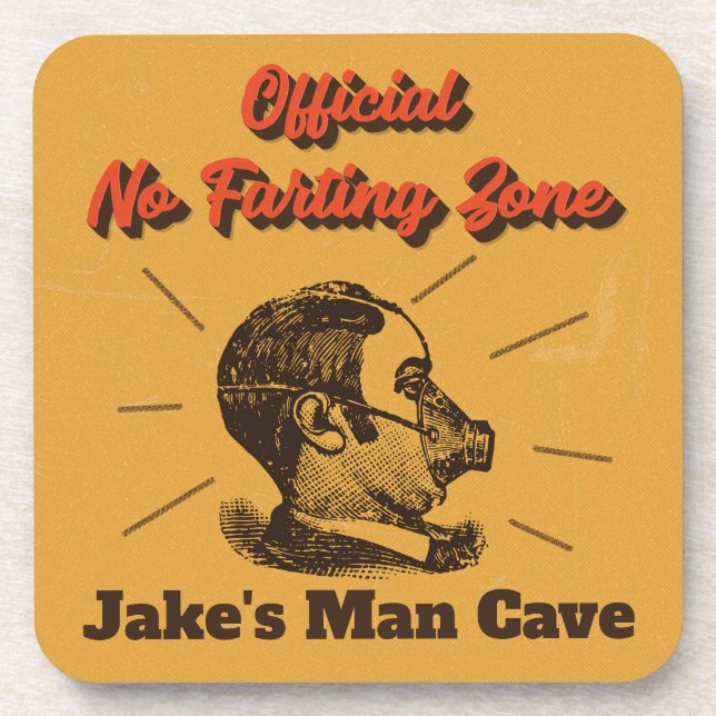 Posavasos Amarillo de zona humorística sin bromas (Frente)