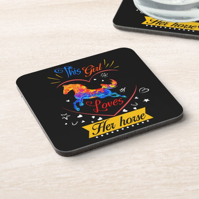 Posavasos Amarillo Esta Chica ama su caballo (Lado Izquierdo)