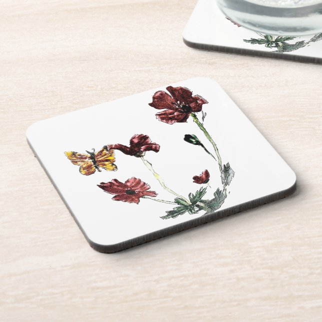 Posavasos Amarillo mariposa Rojo (Lado Izquierdo)