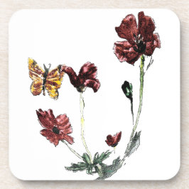 Posavasos Amarillo mariposa Rojo