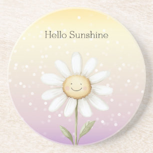 Posavasos Amarillo Púrpura Blanco Bokeh Puntos Margarita Luz