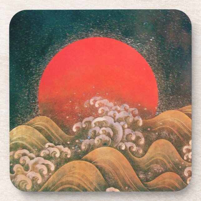 Posavasos AMATERASU ,SUN GODDESS negro marrón rojo (Frente)