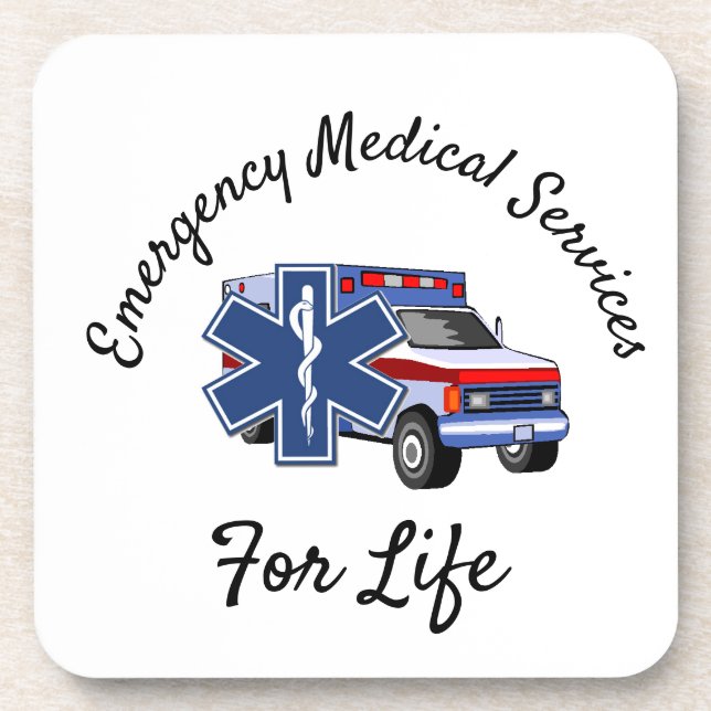 Posavasos Ambulancia De EMS Para La Vida (Frente)