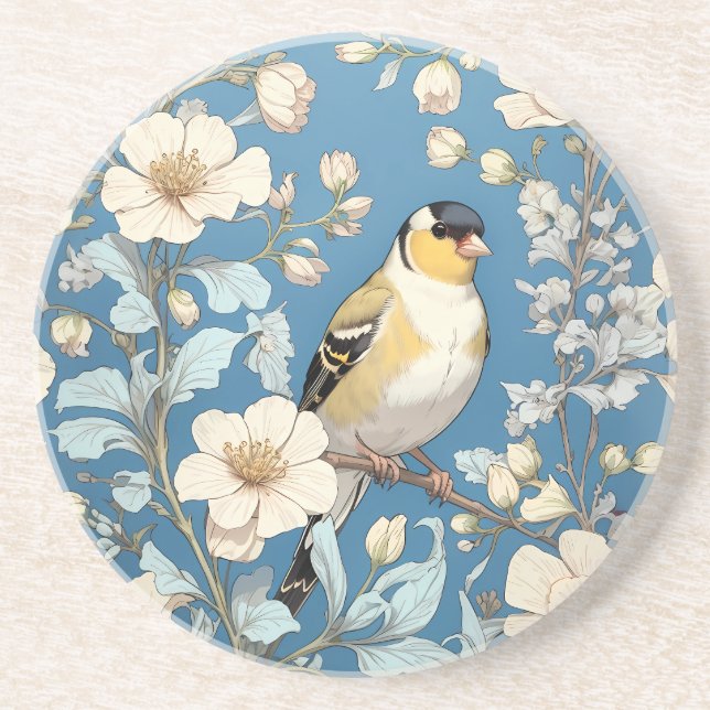Posavasos American Goldfinch William Morris Inspired (Frente)