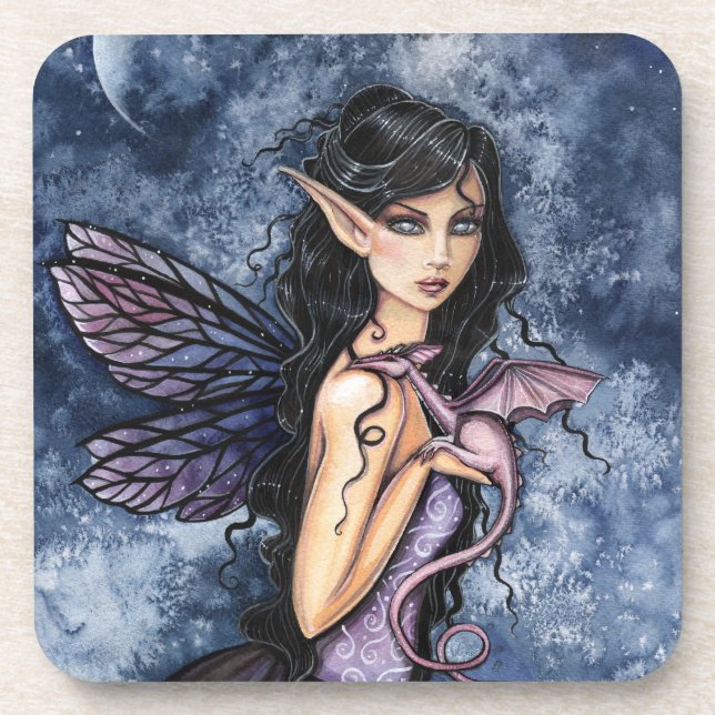 Posavasos AmethyDragon Purple Fantasy Art (Frente)