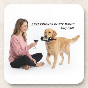 Posavasos Amigo del Vino Golden Retriever