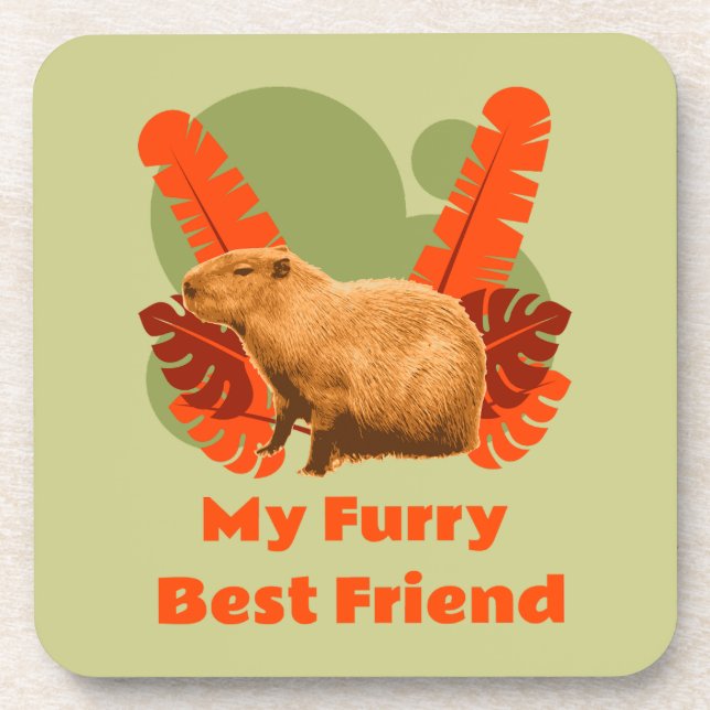 Posavasos Amigo Peludo de Capybara Animal Tropical (Frente)
