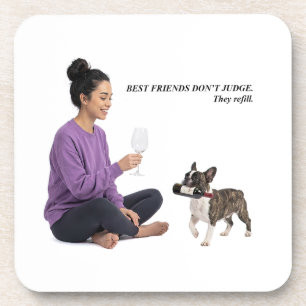 Posavasos Amigo vino Bulldog Francés