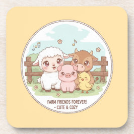 Posavasos Amigos de la granja para siempre - lindos y acoged