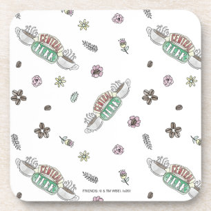 Posavasos AMIGOS™   Patrón de acuarela de café de Perk centr