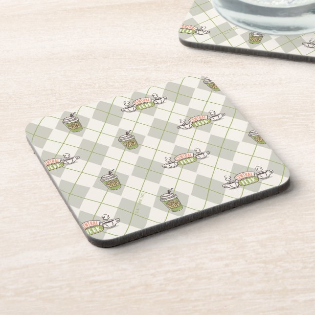 Posavasos AMIGOS™ | Patrón de argyle de Perk central (Lado Izquierdo)