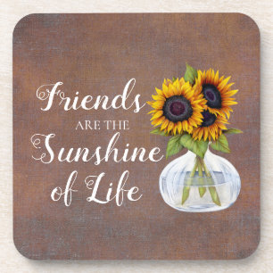 Posavasos Amigos Sunshine Life Sunflowers Vase Brown Rustic