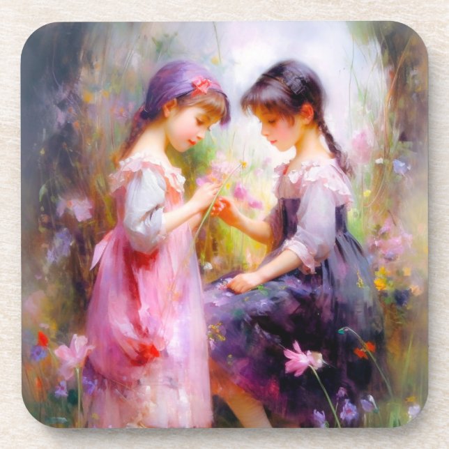 Posavasos Amigos y flores (Frente)