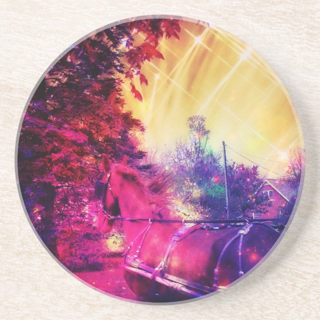 Posavasos Amish Horse and Buggy, Edición Espacial (Frente)