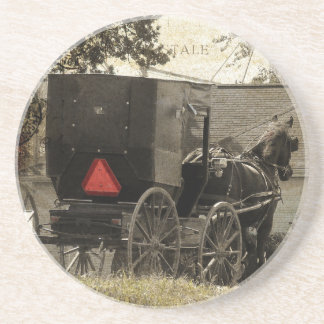 Posavasos Amish Horse and Buggy Sepia Postcard Digital Art