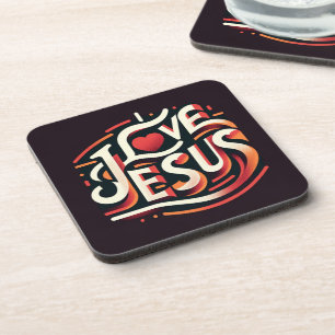 Posavasos Amo a Jesús Retro Cristiano
