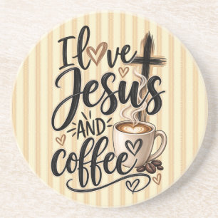 Posavasos Amo a Jesús y el café